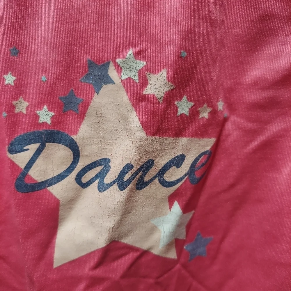 Girls Unitard Size 7/8 Pink with Dance Decal